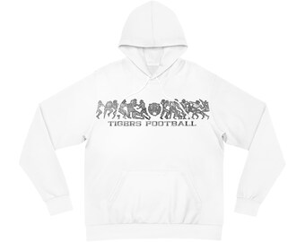 Tigers Football Throwback Rubbing AOP Fashion Hoodie