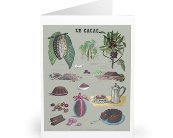 CHOCOLATE 19th / Early 20th Century French Kitchen Illustration Greeting Cards (5 Pack)
