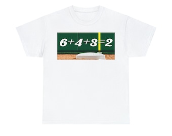 Baseball 6+4+3=2 Double Play Heavy Cotton Tee