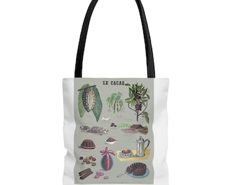 CHOCOLATE 19th / Early 20th Century French Kitchen Illustration AOP Tote Bag