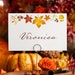 Printable Thanksgiving Seat Card, Fall Foldable Tent Table Name Seat ...