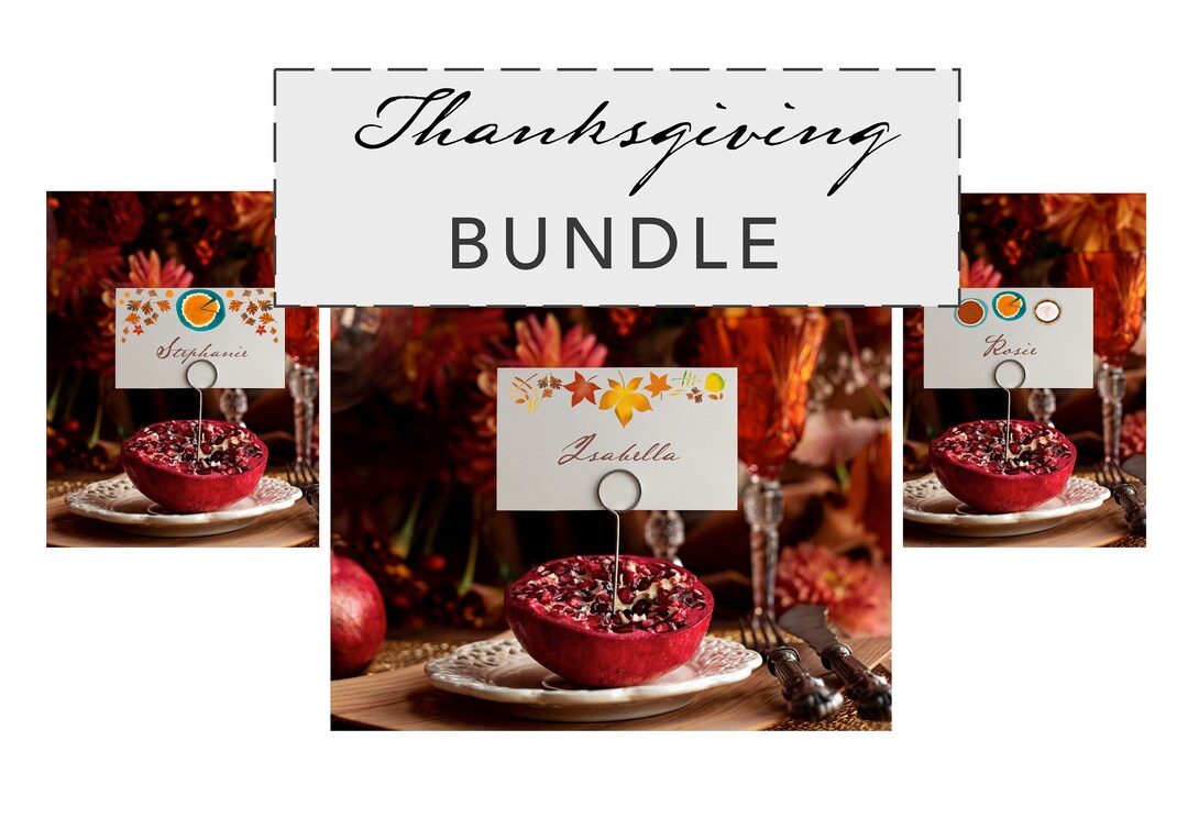 Printable Thanksgiving Seat Card Bundle, Fall Foldable Tent Table Name ...