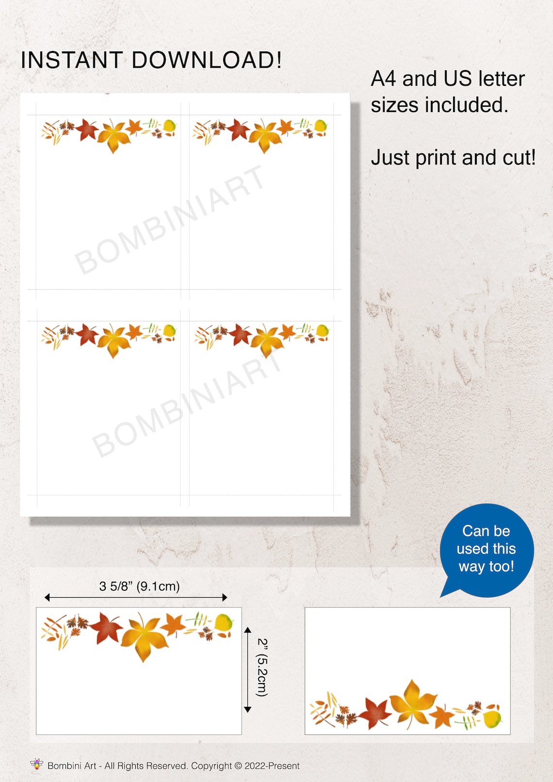 Printable Thanksgiving Seat Card, Fall Foldable Tent Table Name Seat ...