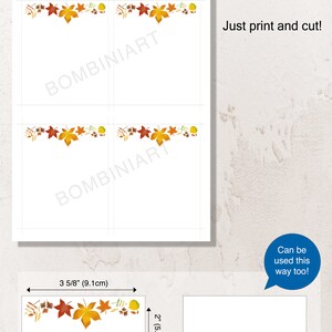 Printable Thanksgiving Seat Card, Fall Foldable Tent Table Name Seat ...