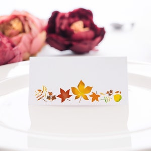 Printable Thanksgiving Seat Card, Fall Foldable Tent Table Name Seat ...