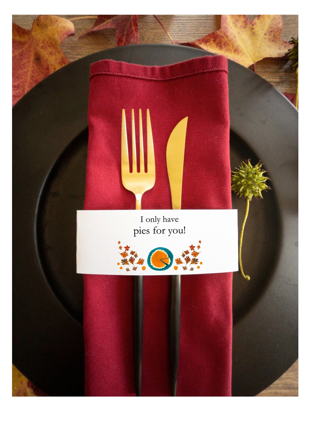 Printable Thanksgiving Napkin Ring Friendsgiving Belly Band Etsy