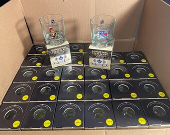 Vintage NHL NBA CFL Crown Royal Smirnoff Glasses Tumbler Cocktail Whiskey Glass Appleton Estate Howler Head Ufc