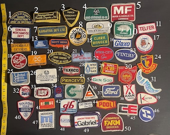Vintage 70's 80's Automotive Farming Transport Machinery Embroidered Uniform PATCHES Car Race Auto Hat Jacket Old School NOS
