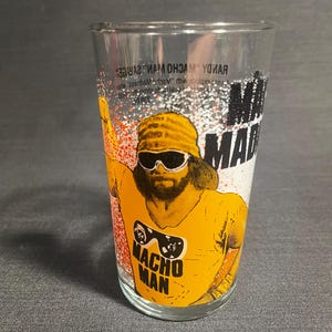 Vintage 1988 1990 WWF Titan Sports Glasses - Very Rare - Made in Canada (No U.S. Release), Official World Wrestling Federation Macho Man 1988
