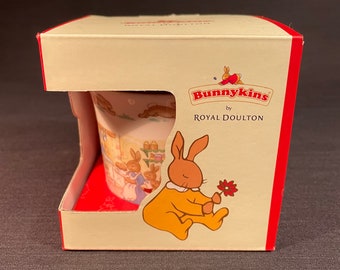 NEW Royal Doulton Bunnykins Nursery Hug-a-Mug with 2 Handles In Box Bunny Bone China