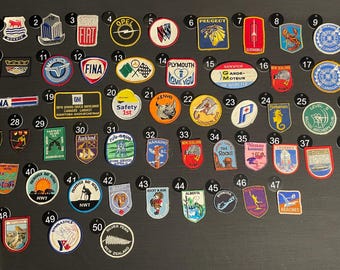 Vintage Embroidered PATCHES Skiing Hat Jacket Old School NOS Ski Holiday Travel Automotive Scuba Fishing Retro