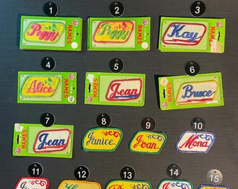 Vintage Name Patches Names Uniform - PICK One PATCH - Industrial Shirt Work - Costume New Old Stock Men Women Patch