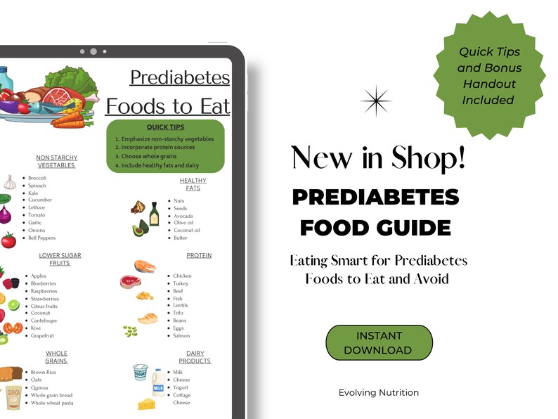 Prediabetes Food List Printable Handout for Diabetes Awarenessinstant