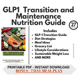 glp 1 maintenance plan Glp 1 Nutrition Plan - Etsy