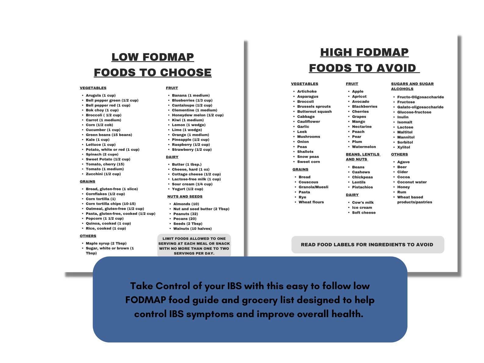 FODMAP Food Guide Printable For FODMAP Meal Planning With Instant 