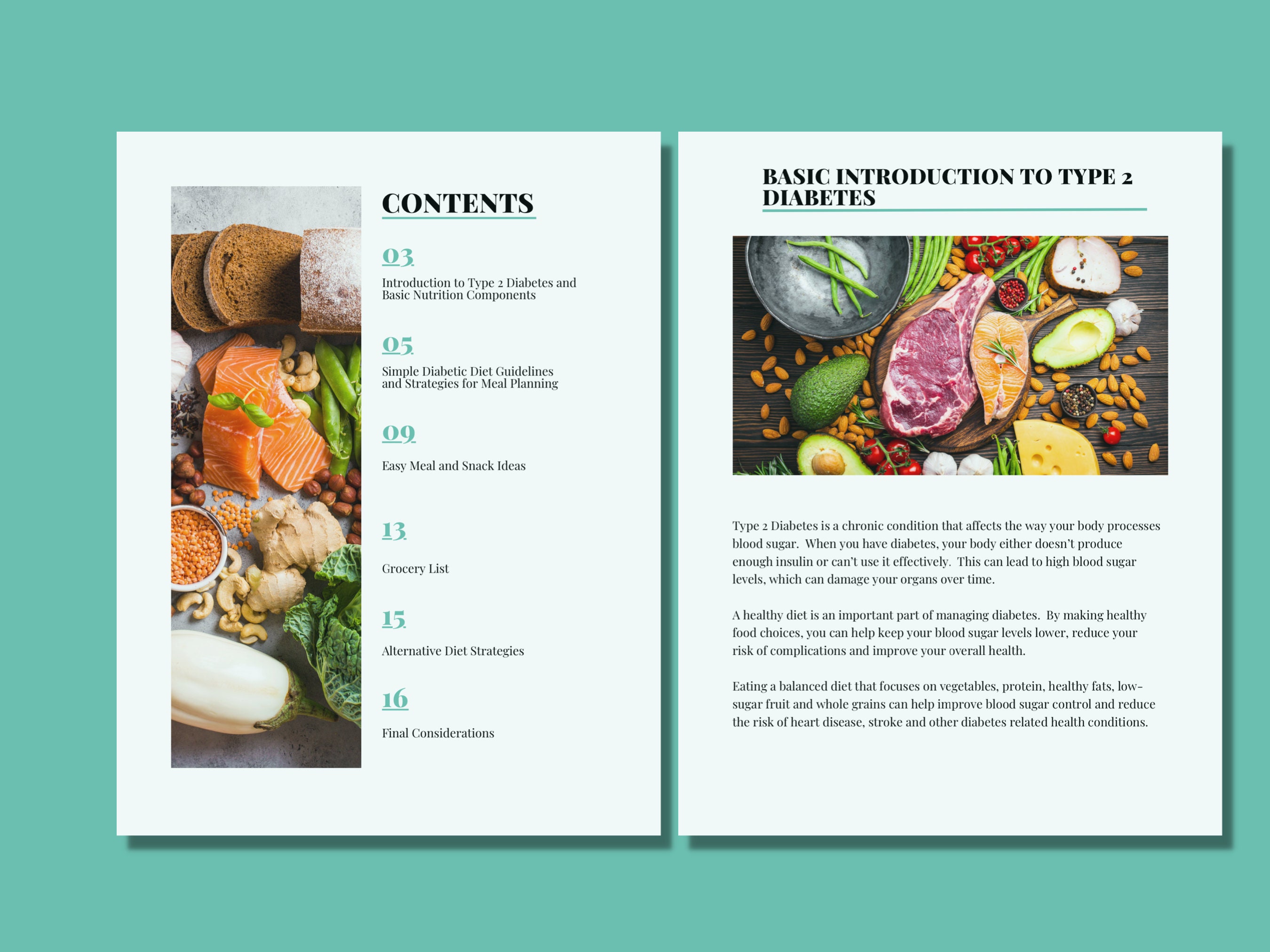 Diabetic Meal Plan Printable Handout With Healthy Diabetic Meals ...