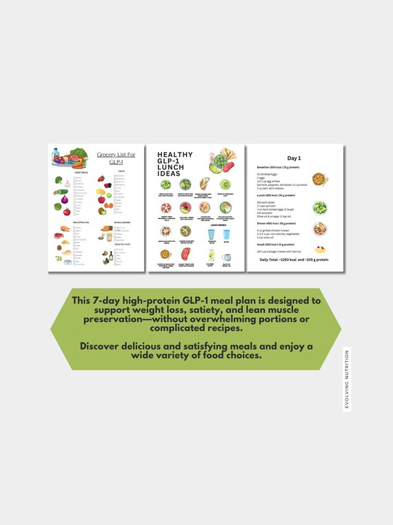 glp 1 meal plan for weight loss Protein GLP-1 Meal Plan (color PDF)