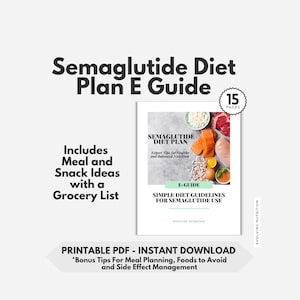 Guía electrónica de la dieta con semaglutida: Plan de comidas y lista de la compra (Descarga digital)