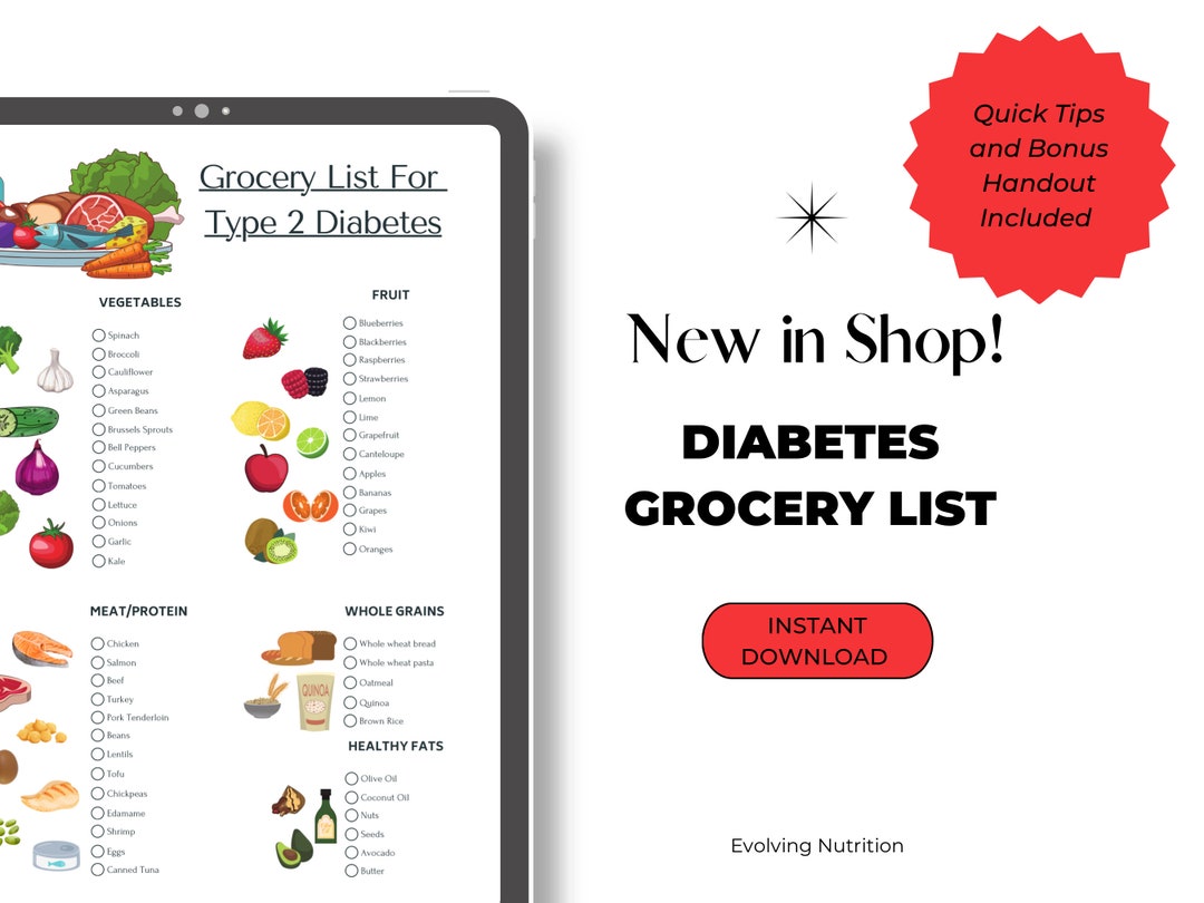 Type 2 Diabetes Grocery List Printable Pdf Food Planner For Type 2 