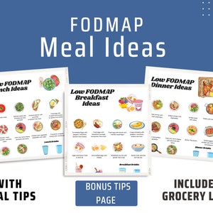 FODMAP-maaltijdplan Afdrukbare hand-out voor gezonde Low FODMAP-maaltijden Direct downloaden voor basismaaltijdideeën en Low FODMAP-boodschappenlijst