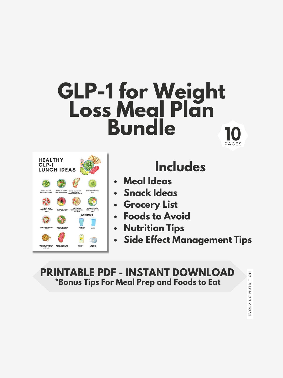 GLP-1 Meal Plan Bundle Printable for Weight Loss Meal Planning With ...