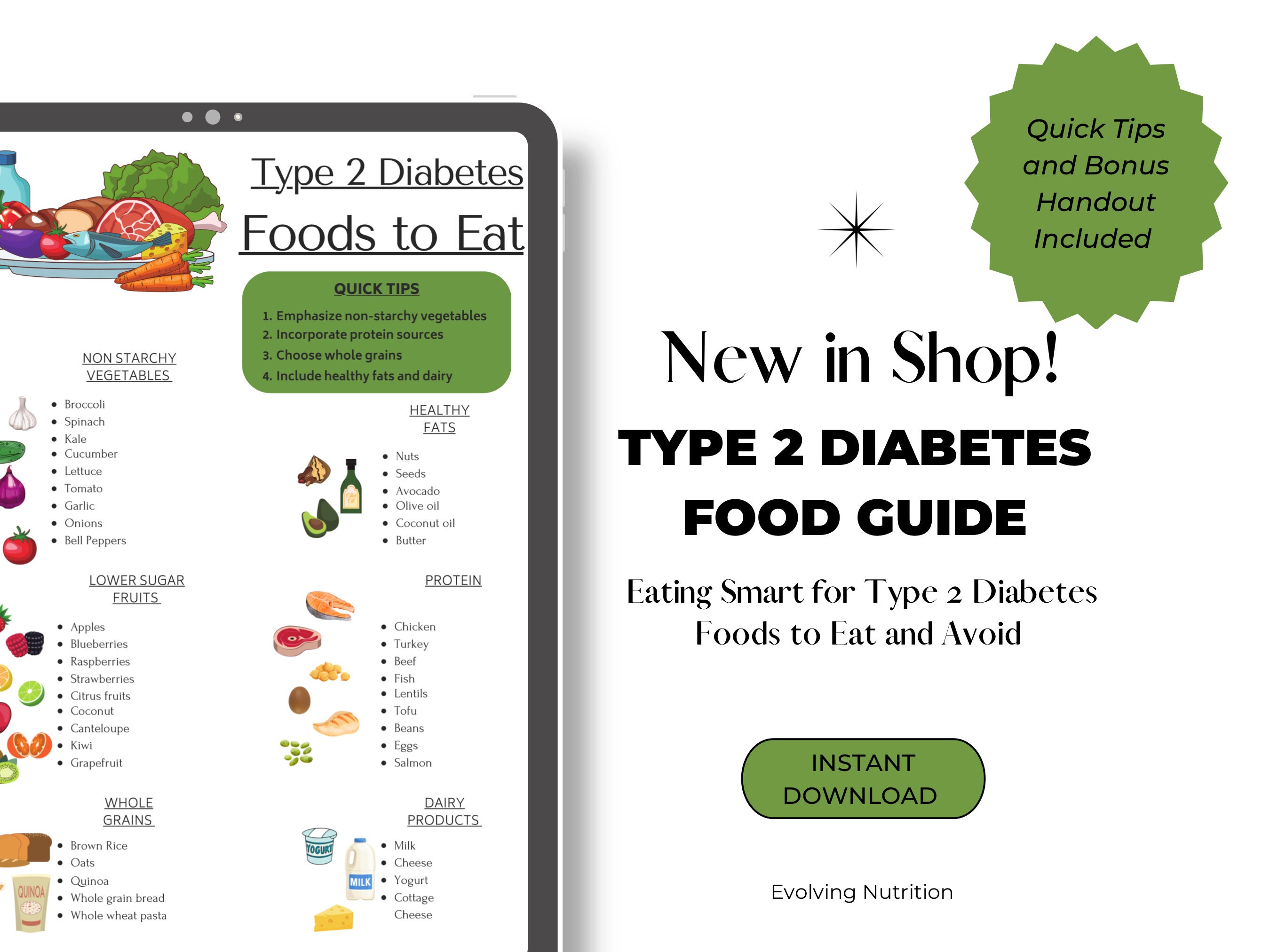 type 1 diabetes food chart