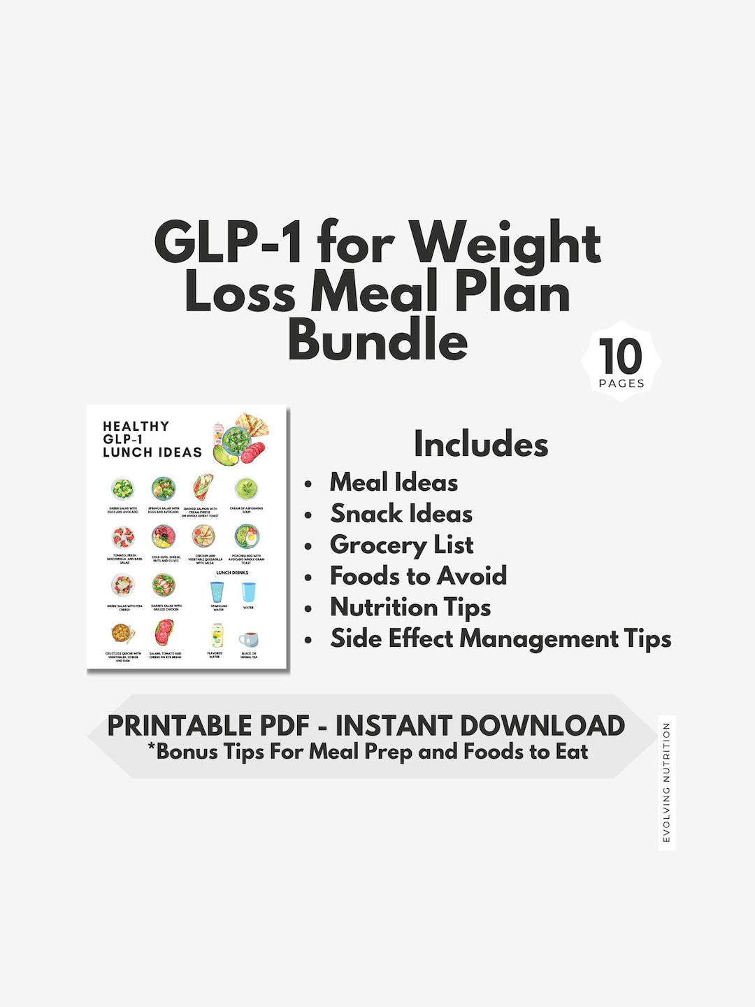 meal plan for glp 1 GLP-1 Weight Loss Meal Plan Bundle: Diet Tips, Grocery List (digital  Download)