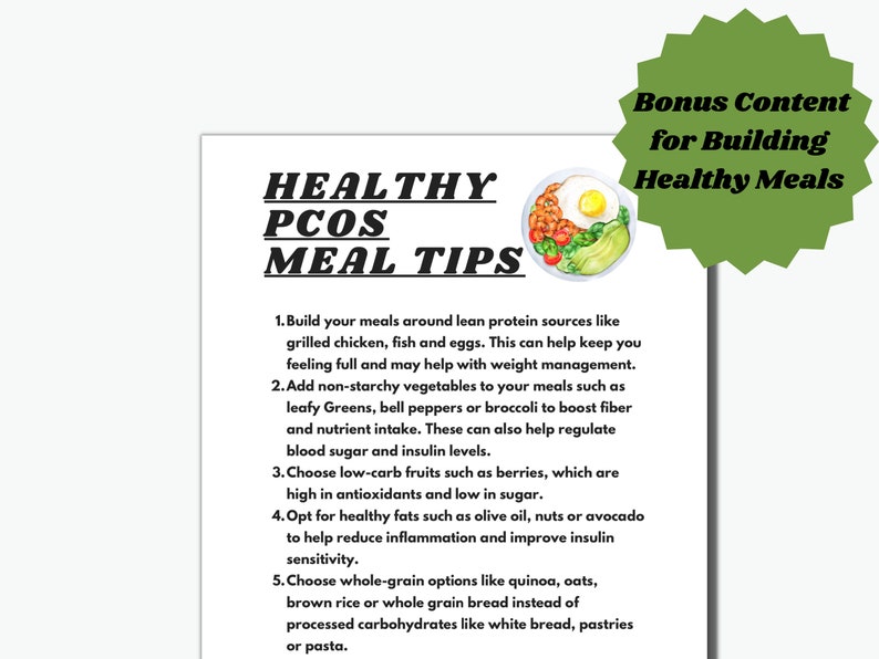 PCOS Food List Printable Handout for PCOS Food Choices With Instant ...