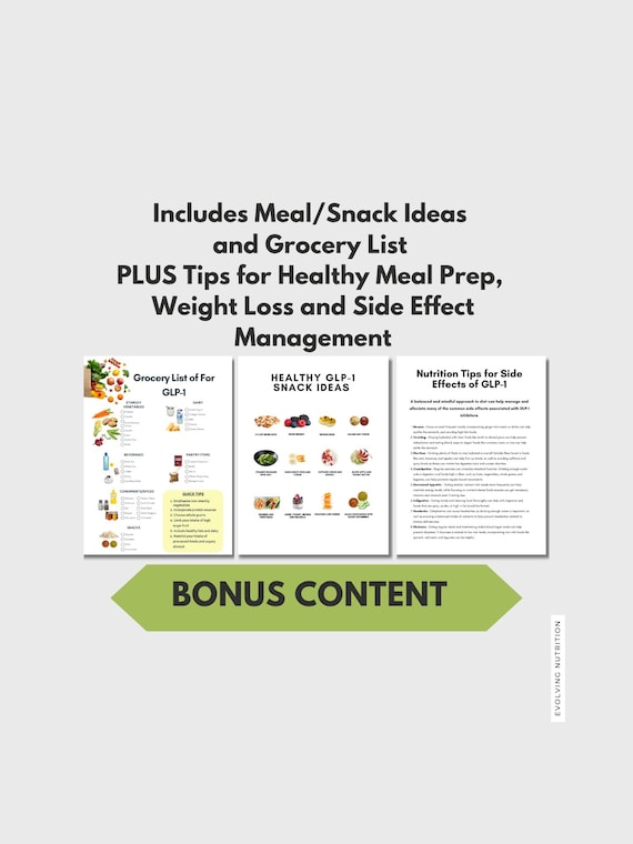 glp-1 tips GLP-1 Diet Meal Plan Bundle, Muscle Loss & Side Effect Tips (printable  Digital Handouts)