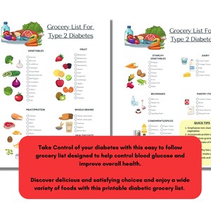 Type 2 Diabetes Grocery List Printable Pdf - Food Planner for Type 2 ...