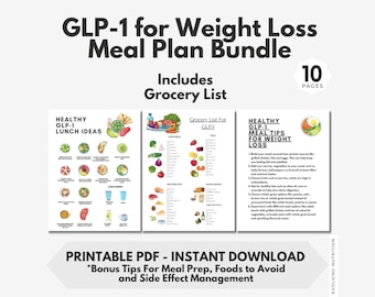 GLP-1 afslankmaaltijdenbundel, voeding en tips (digitale download)