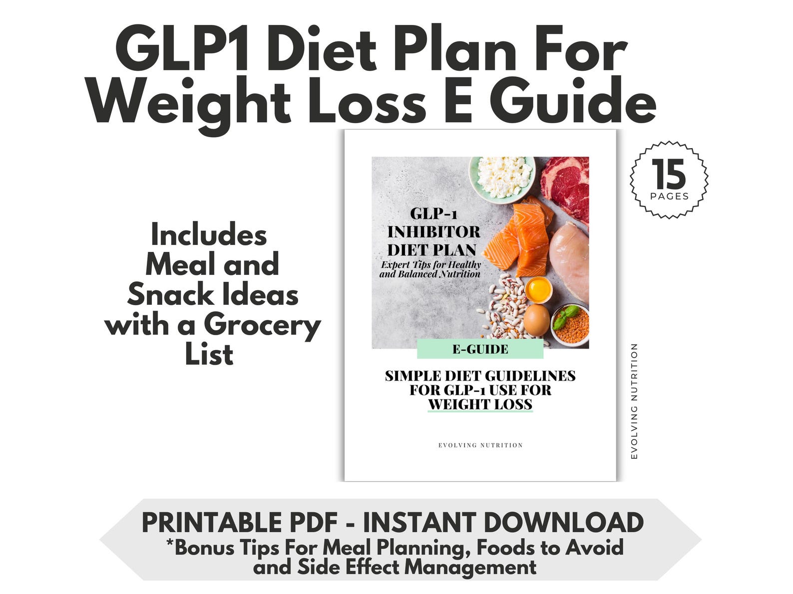 GLP1 Diet Plan E-guide for Weight Loss (printable Download) - Etsy