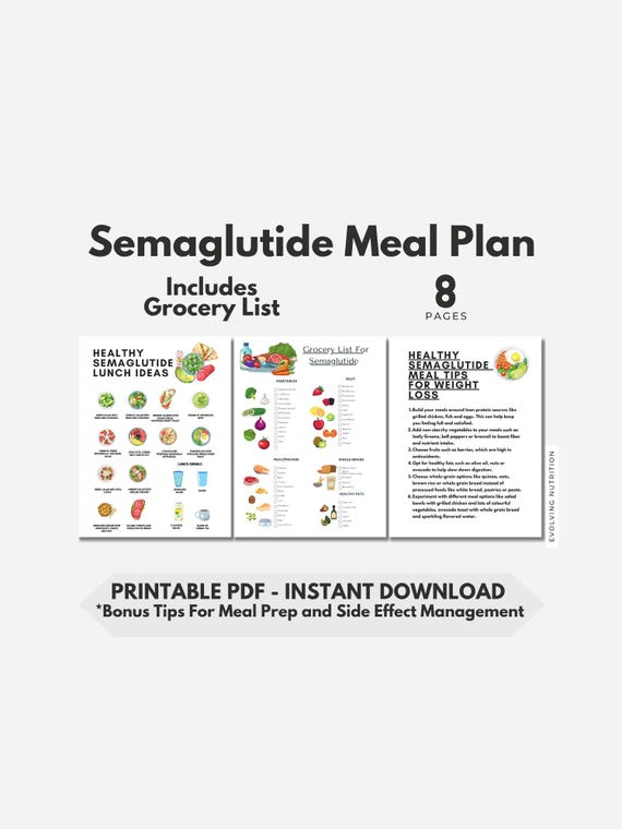 best foods for semaglutide Semaglutide Meal Plan, Grocery List & Tips (digital Download)