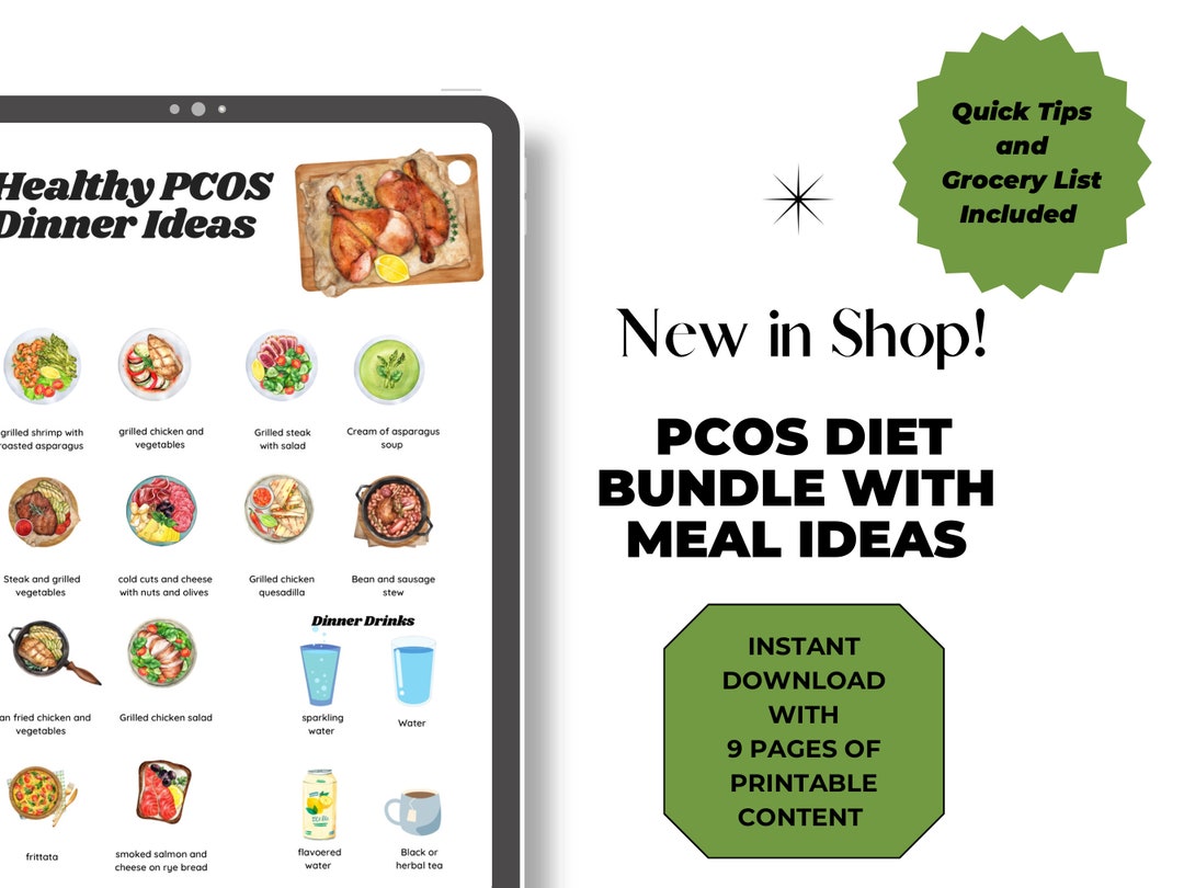 PCOS Meal Plan Printable Handout for Healthy PCOS Meal Instant Download