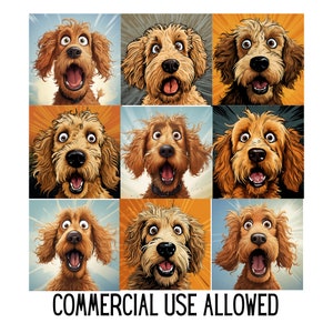 11 Surprised Cartoon Dog JPG Images/Instant Download JPG Files/Cartoon Dog Graphics/Funny Dog JPG Images/Cartoon Dog Printable Images