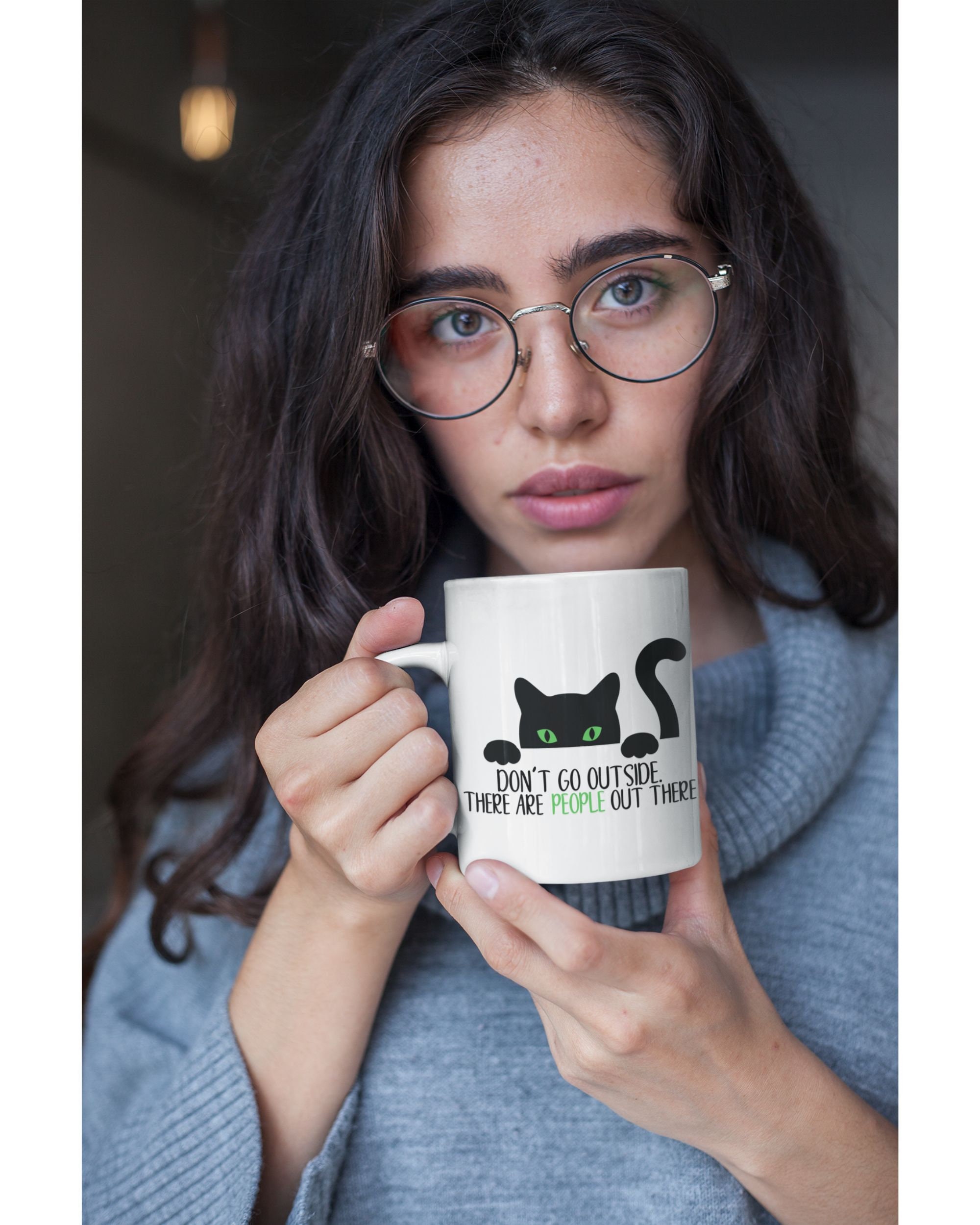 Funny Cat PNG Sublimation Download/don't Go Outside, There Are People