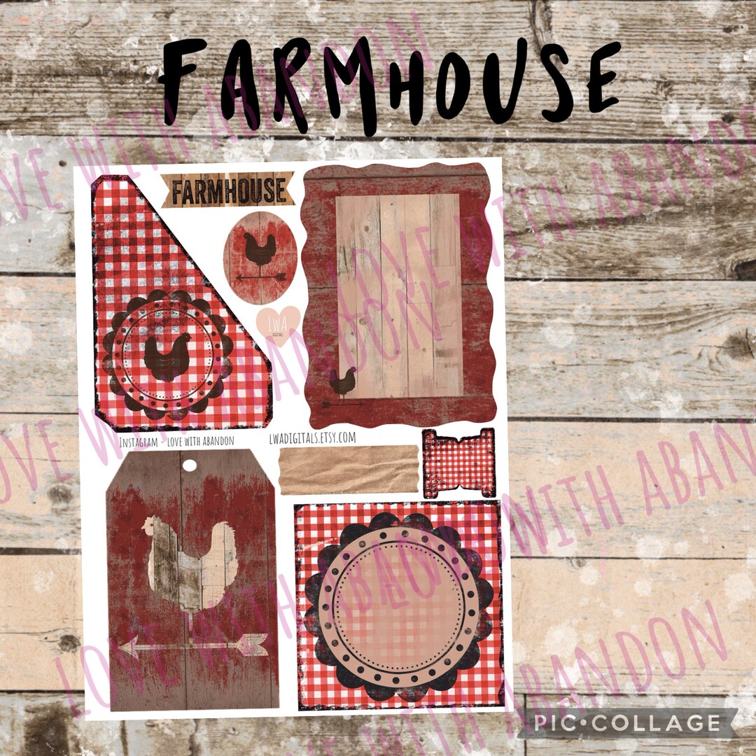 Printable Rage Journal Farmhouse 2 Page Rage Junk Journal Printable Ephemera - Etsy