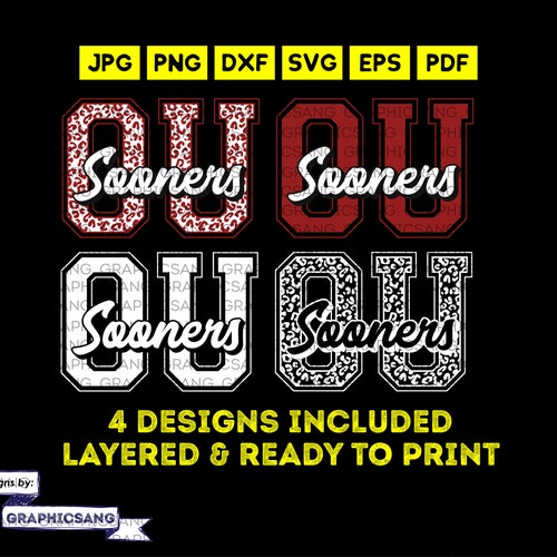OU Sooners SVG PNG Pdf Eps Dfx Jpg Sooners Svg Sooners Fan - Etsy