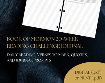 LDS Book of Mormon 20-Week Reading Challenge Printable Journal Download