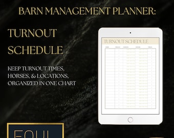 Turnout Schedule: Pages from the Equestrian Planners
