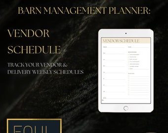 Equine Vendor Schedule: Pages from the Equestrian Planners