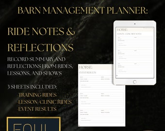 Ride Notes & Reflections: Seiten aus dem Equestrian Planners