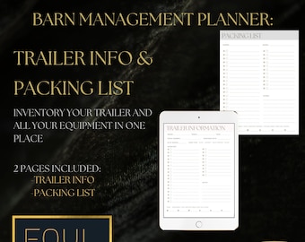 Horse Trailer Information & Packing List: Pages from the Equestrian Planners