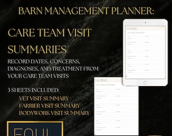 Care Team Visit Summaries: Pages from the Equestrian Planners