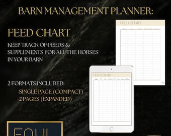 Feed Chart: Pages from the Equestrian Planners