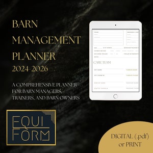Equine Barn Management Planner 2024-2026 image 1
