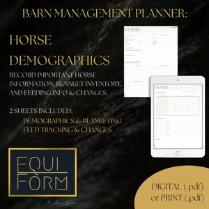 Démographie des chevaux, informations et soins : pages des planificateurs équestres