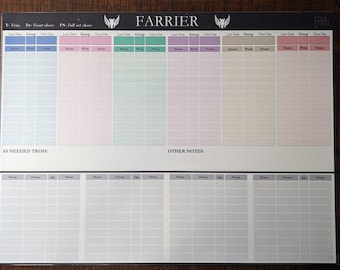 Farrier Schedule Dry Erase Whiteboard