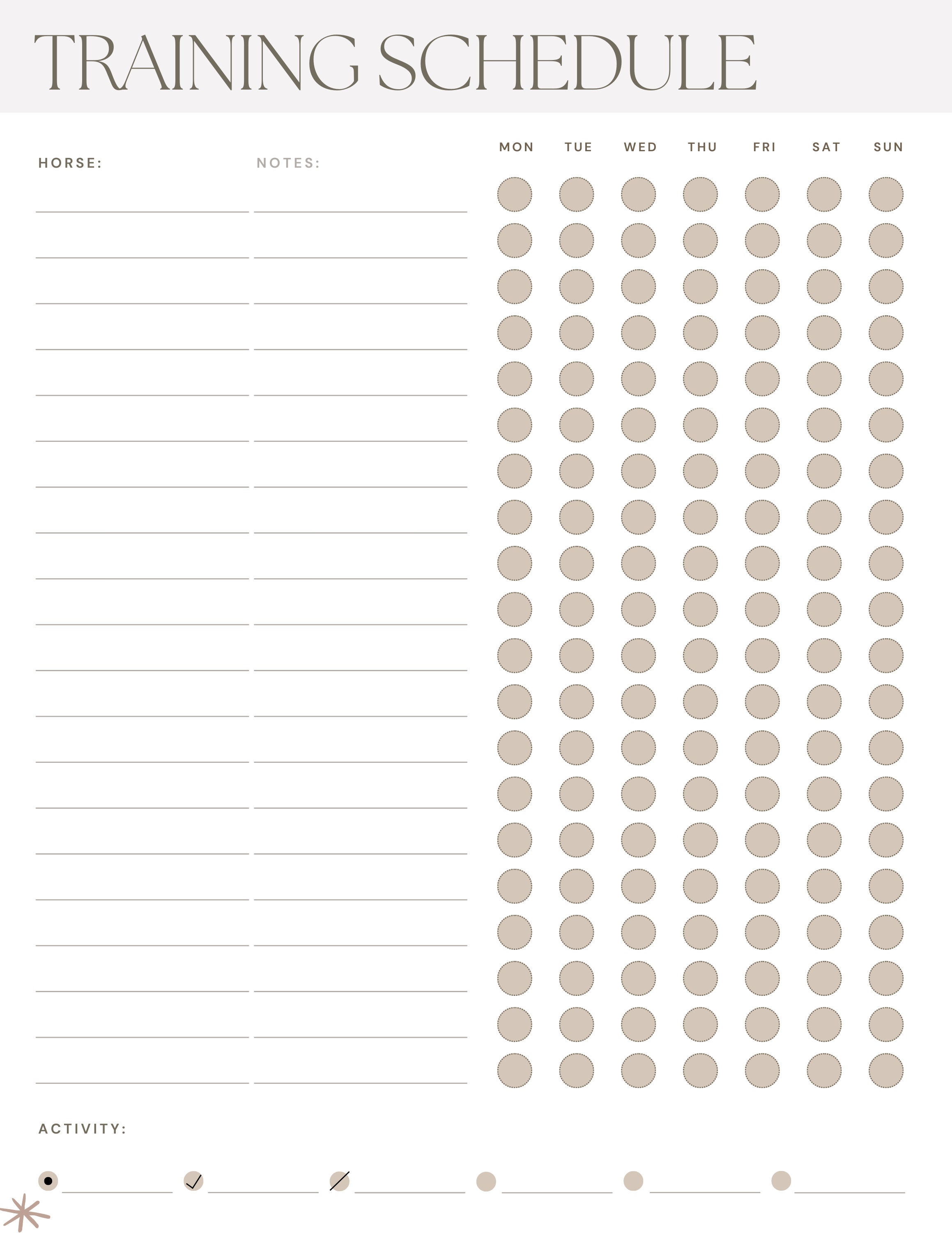 Training & Riding Lesson Schedules: Pages From the Equestrian Planners ...