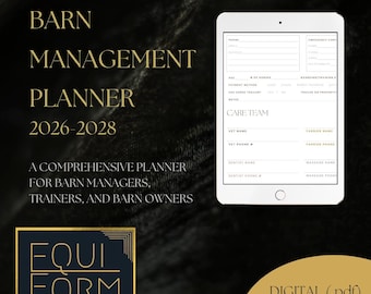 Equine Barn Management Planner 2026-2028